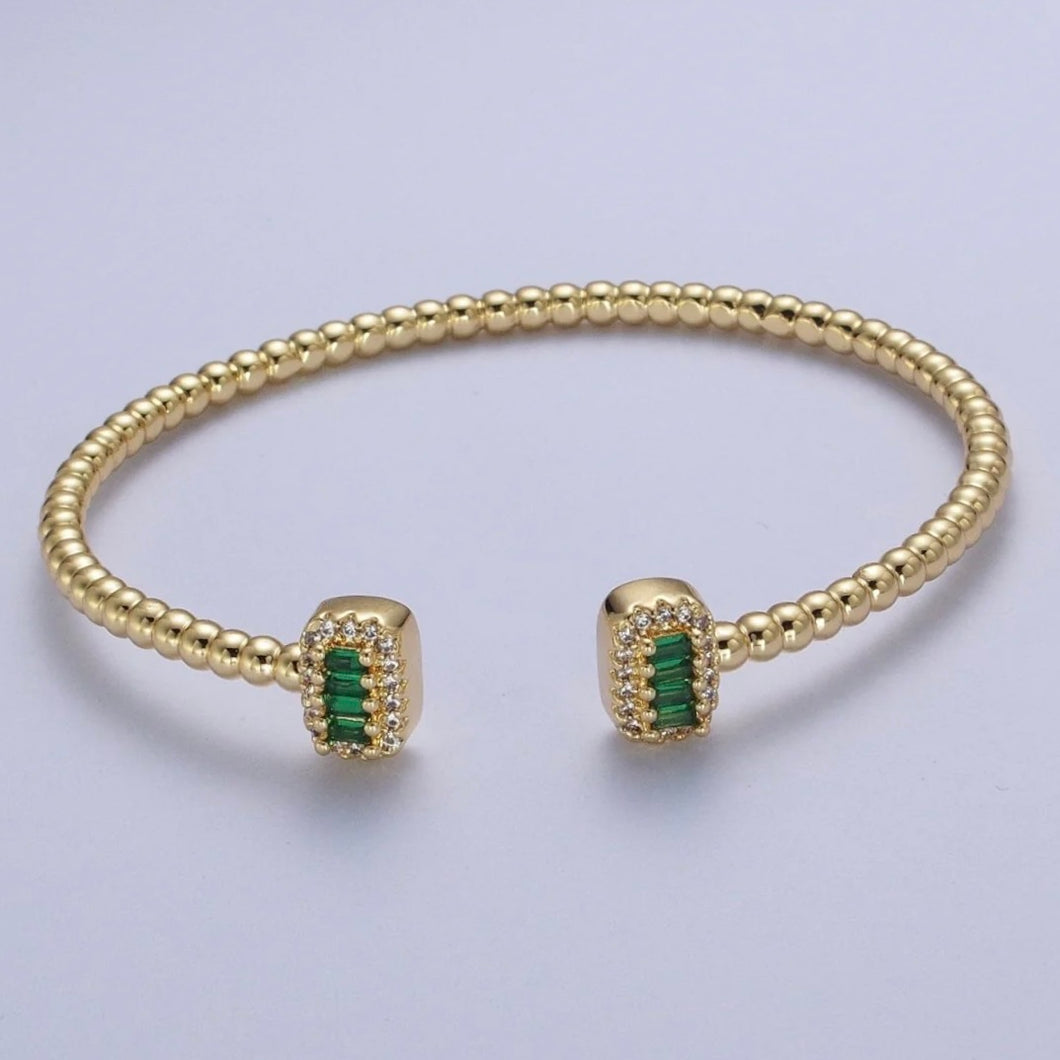 Emerald Baguette | Bangle Bracelet