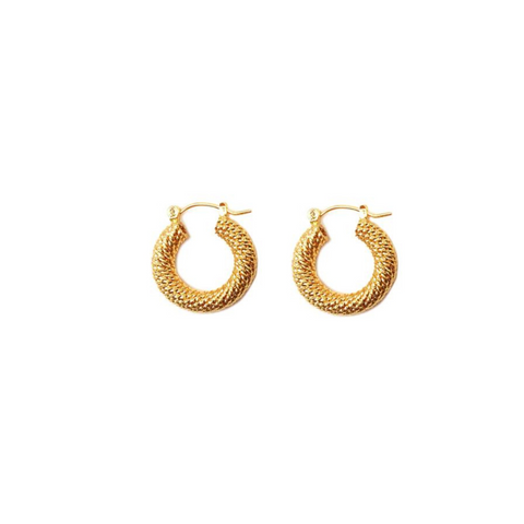 Amber Textured | Mini Hoops