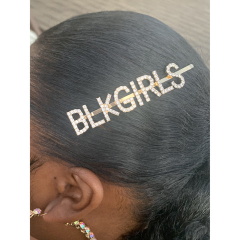 BLK GIRLS Hair Pin | Gold Crystal