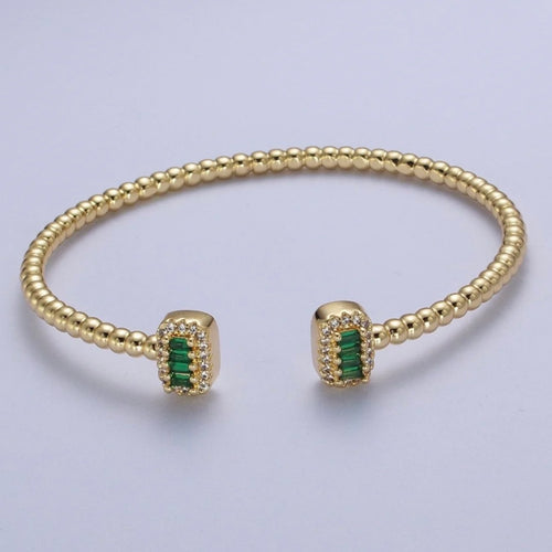 Emerald Baguette | Bangle Bracelet