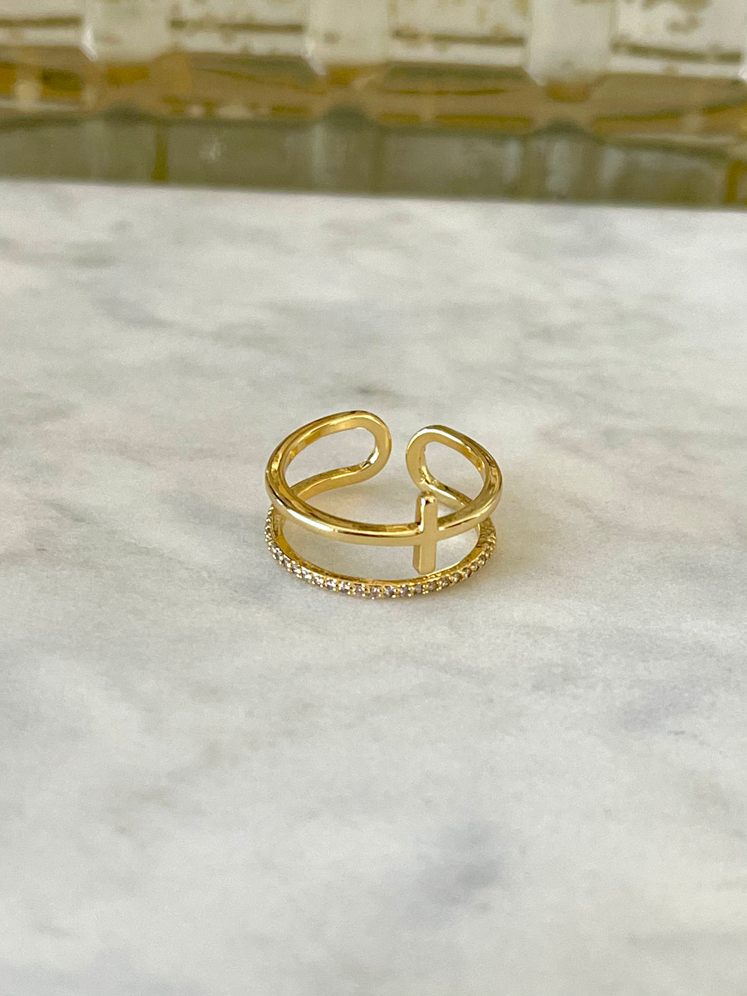 Cross Double Ring