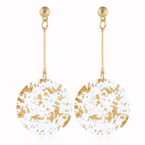 Gold Flake Acrylic | Drop Earrings